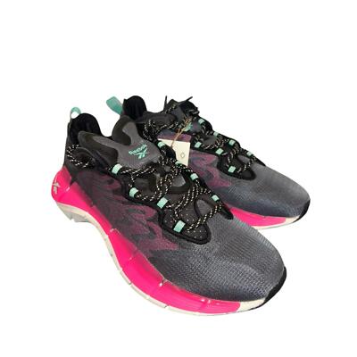 Reebok Women's Zig Kinetica II Sneaker Black/Atomic Pink/Pixel Mint  H05715