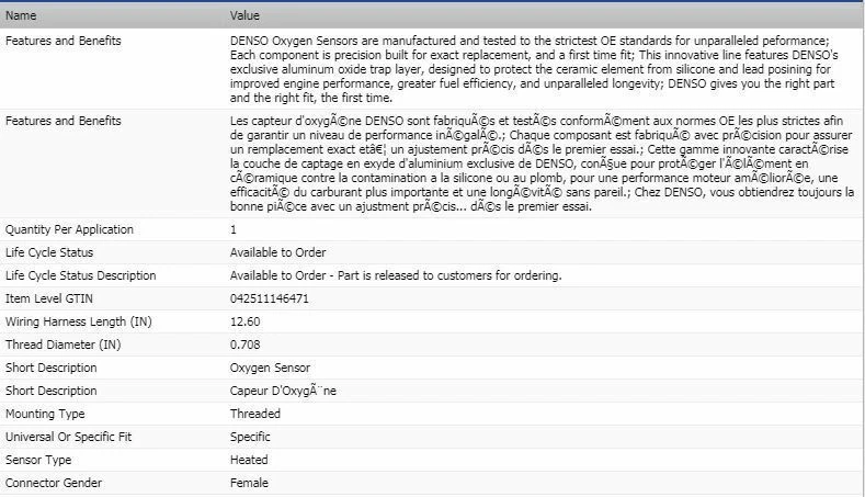 Denso Downstream Oxygen Sensor for 2004-2005 BUICK LESABRE V6-3.8L - Image 2 of 4