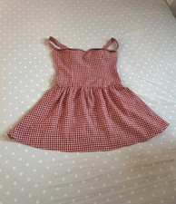 Reformation Sora Linen Mini Dress Taylor Swift Check Red Gingham US 12 UK 16