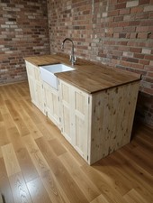Freestanding Double Appliance Housing Sink Unit- With Hardwood Alder worktop