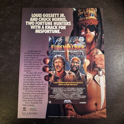 1987   FIRE WALKER MOVIE print ad   1980s   CHUCK NORRIS Louis Gosset Jr ADV38