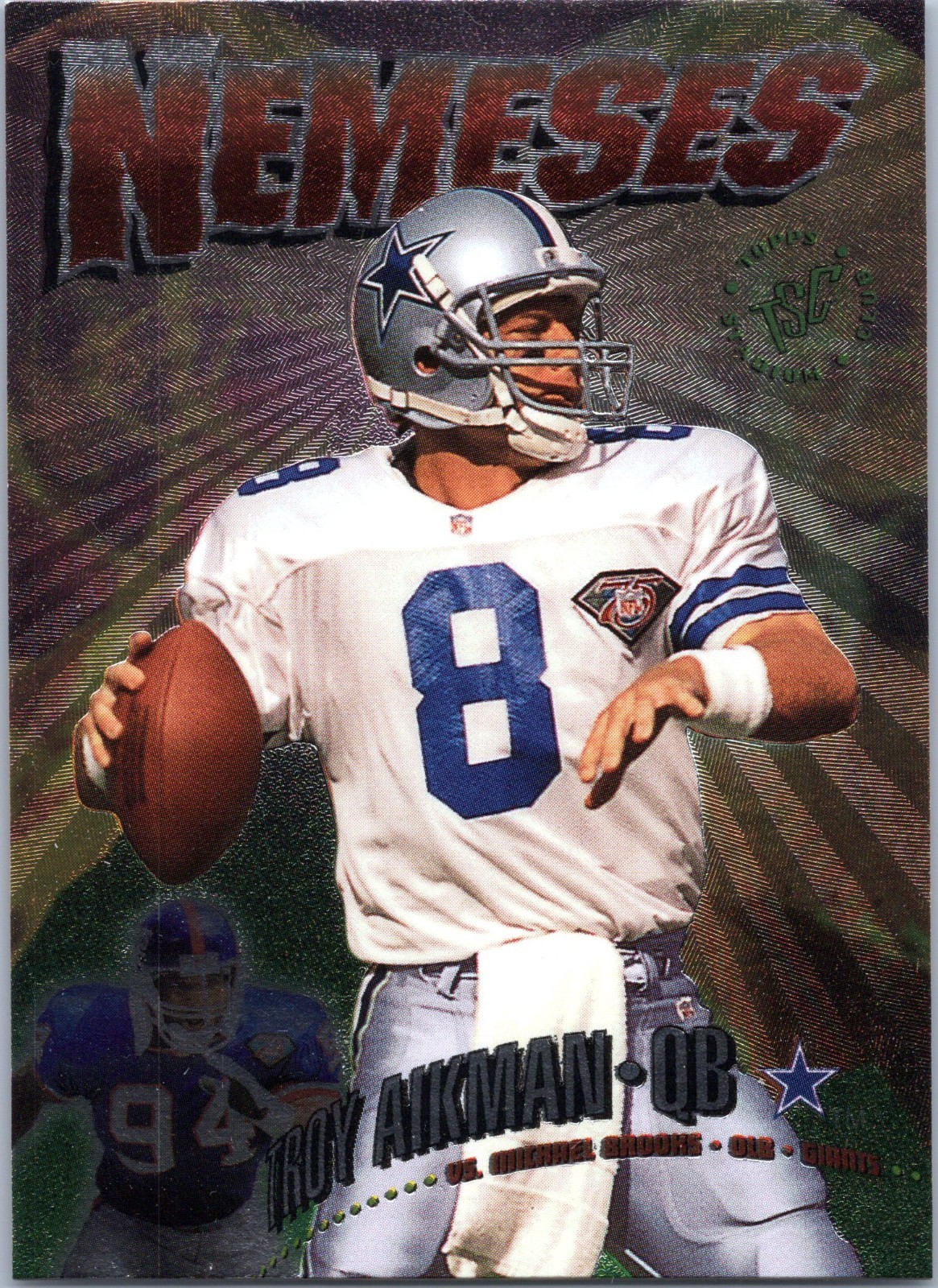 1995 Stadium Club Nemeses #N8 Troy Aikman Michael Brooks