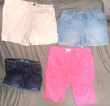 YOUNG GIRLS DENIM SHORTS LOT OF 4 SIZE 10/12