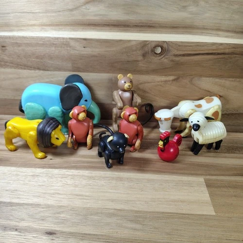 Vintage Little People ANIMAL FIGURE LOT (9) Farm Circus Dogs Fisher Price Loose