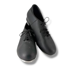 Capezio Cadence CG19 Black Leather Tap Shoes Size 8 Tele Tone Taps Broadway Jazz