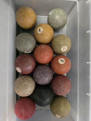 Antique Billiards Pool Balls lot of 15 heavily worn