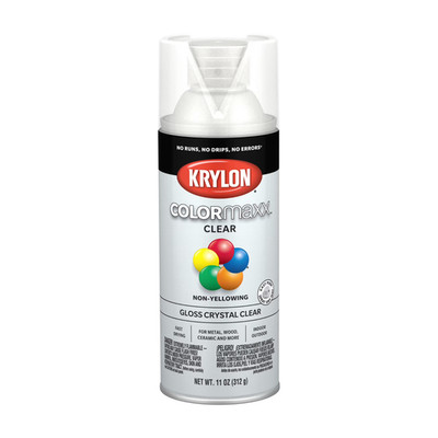 Krylon COLORmaxx Gloss Acrylic Spray Paint, Crystal Clear, 11 oz