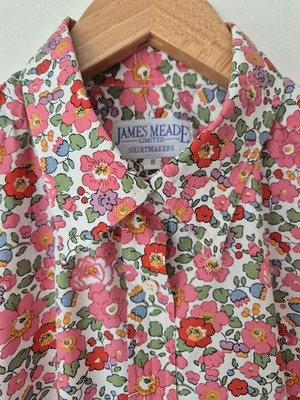 James Meade Liberty London Tana Lawn 'Betsy' 100% Baumwolle Shirt Gr. 18 Neu!