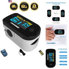 Black Dual Color OLED Finger Pulse Oximeter - Blood Oxygen Saturation Monitor...