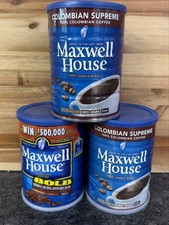 Vtg Coffee Can Lot Maxwell House Tins Good Last Drop 11 Oz Clean PROPS