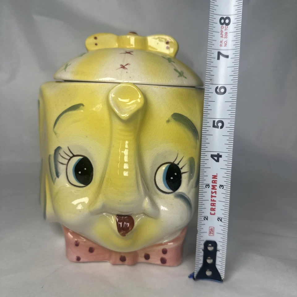 VTG Lefton ~ Yellow Elephant Cookie Jar / 1950’s - Rare! - Image 4 of 4