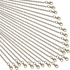 24 Pack Necklace Chains Bulk Bronze DIY Cable Link Chains for Jewelry Making(18