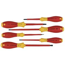 Wiha 35891 Insulated Screwdriver Set, Slotted/Phillips, Square, 6 Pcs