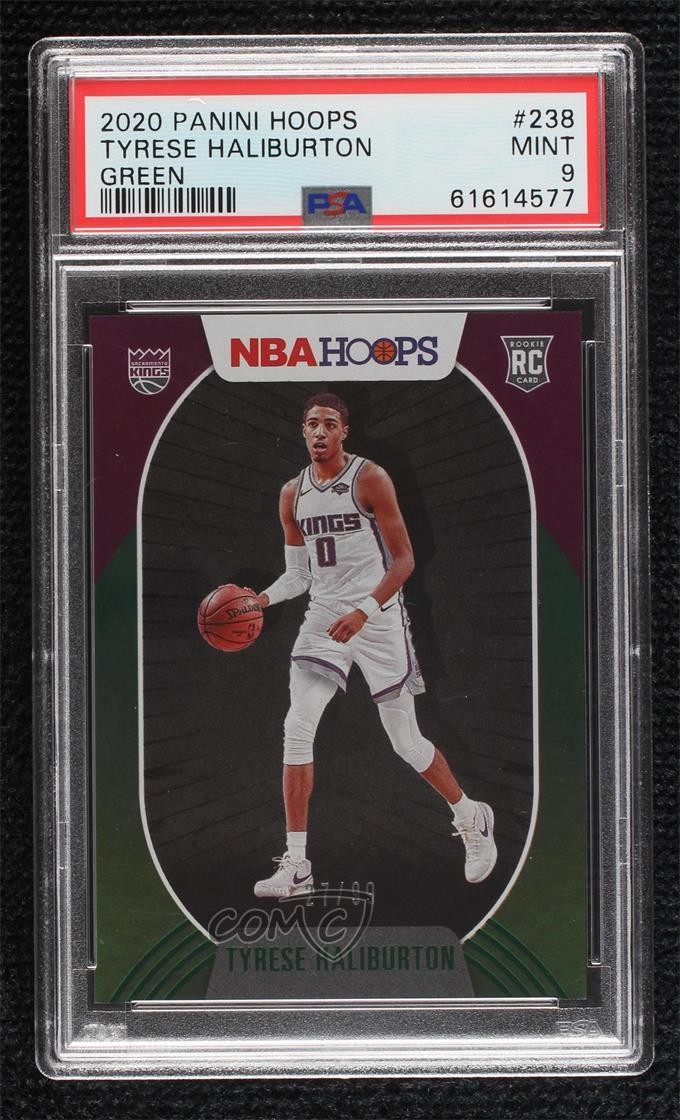 2020-21 Panini NBA Hoops Green 27/99 Tyrese Haliburton PSA 9 MINT Rookie RC 4i2
