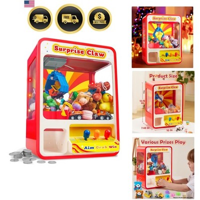 Claw Machine Arcade Toy with LED Light & Adjustable Sound, Rechargable Dispen...