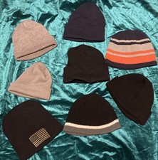 Men  s Knit Winter Beanie Hats 1-Reversible Assortment Hats 8-lot S/M