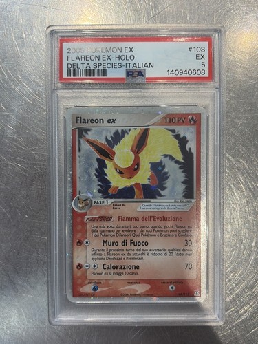 FLAREON ex 108/113 | EX Delta Species Holo Pokemon Card PSA 5