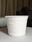 VTG Portieux Vallerysthal France Milk Glass Ribbed Greek Planter Pot Cache