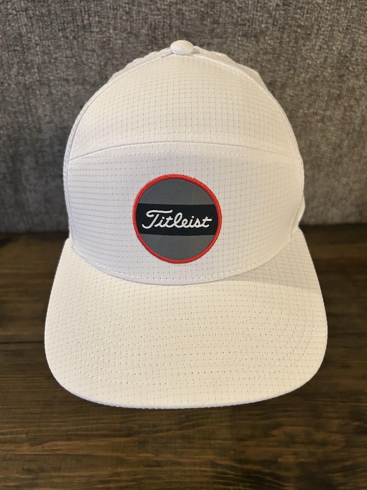 Boardwalk Hat White Men&rsquo;s 5 Panel Adjustable Snapback Logo