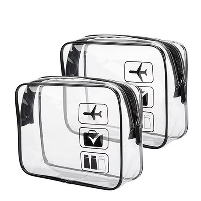 Kosmetik Make-up Kulturbeutel transparent transparent Reise Kulturtasche 2er Set
