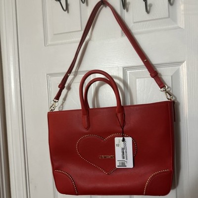 NEW LOVE MOSCHINO GOLD STUDDED RED BORSA PU TOTE  HANDBAG