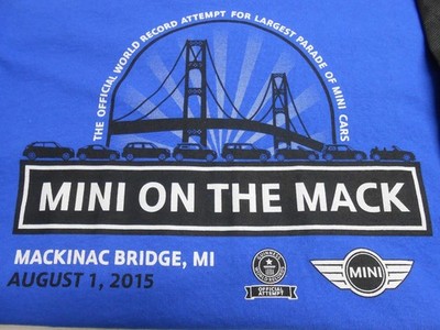 Mini Cooper T-shirt Bag Magnet on The Mack Blue Women's M World Record attempt