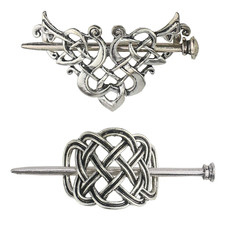 Silver Vintage Hair Clip, 2 Pcs Celtic Hair Slide Pins Accessories for Women St