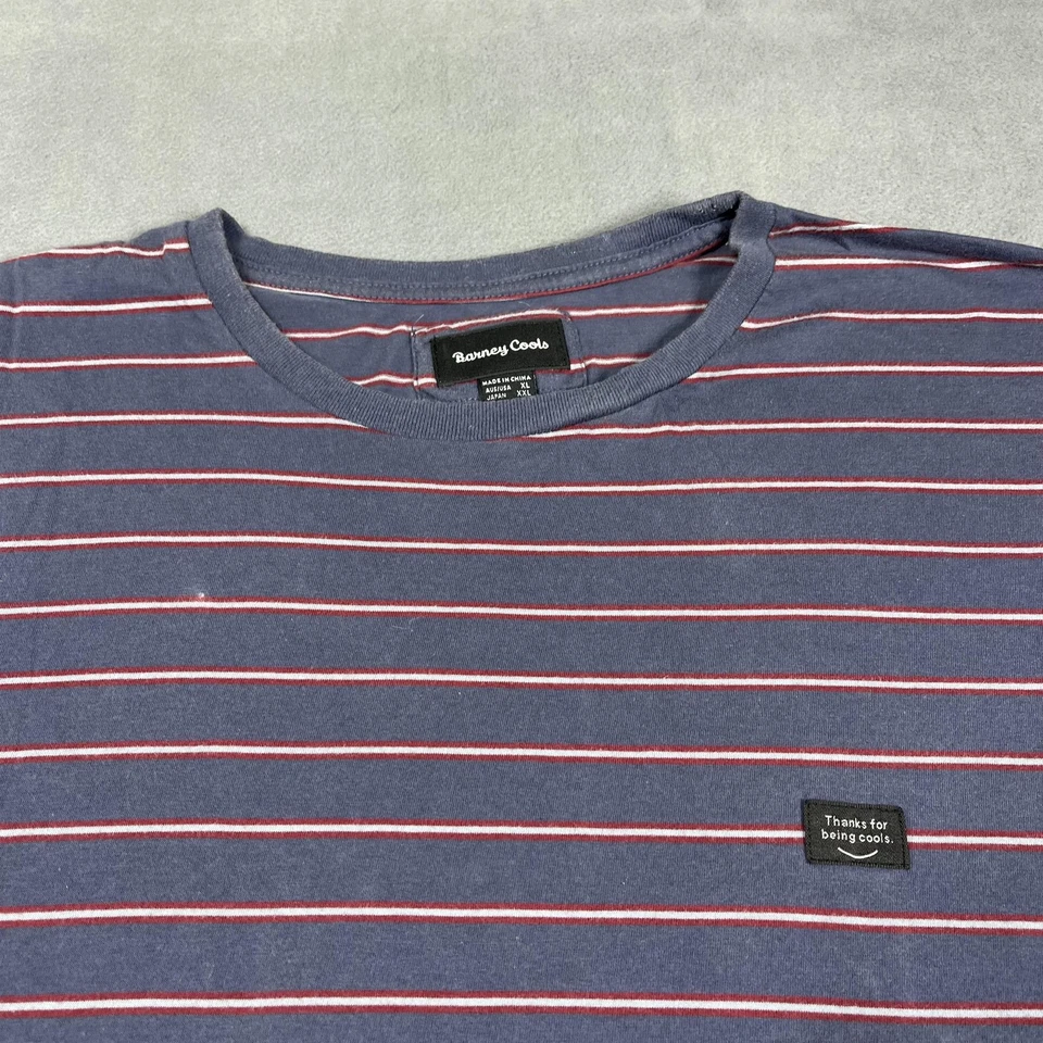 Camisa Barney Cools Para Hombre XL Azul Rojo Blanco Rayas Gracias Por Ser Genial Camiseta Foto 2 de 4
