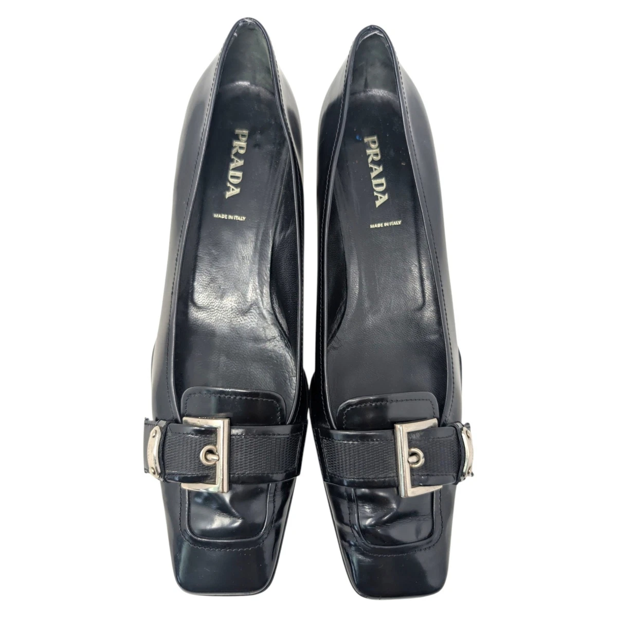 靴 PRADA Square Toe Leather Low Heels PRADA Patent Leather Heels Square Toe for Women for sale | eBay