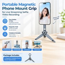 Desktop Foldable Magnetic Tripod fits Smart Phones Hands-free Viewing Stand Easy