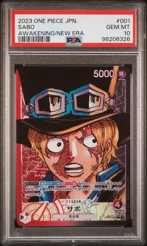 PSA GEM MT 10 2023 ONE PIECE JPN. OP05-001 Leader Sabo
