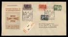 DR WHO 1952 NETHERLANDS FDC TELEGRAPH ANIV CACHET COMBO OLST REGISTERED R25079