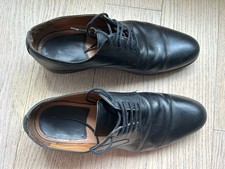 Blake McKay Dress Shoes 11.5 Oxford Black Leather Round Toe Lace Up Cuban T14