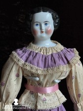 Antique German 15.5  Flat Top Highbrow China Shoulder Head Doll