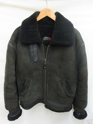 Schott Type B-3 Flight Sheepskin Jacket Black Size 42 Used