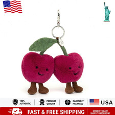 Plush Cherry Keychain Cute Fruit Bag Charm Soft Stuffed Toy Gift New