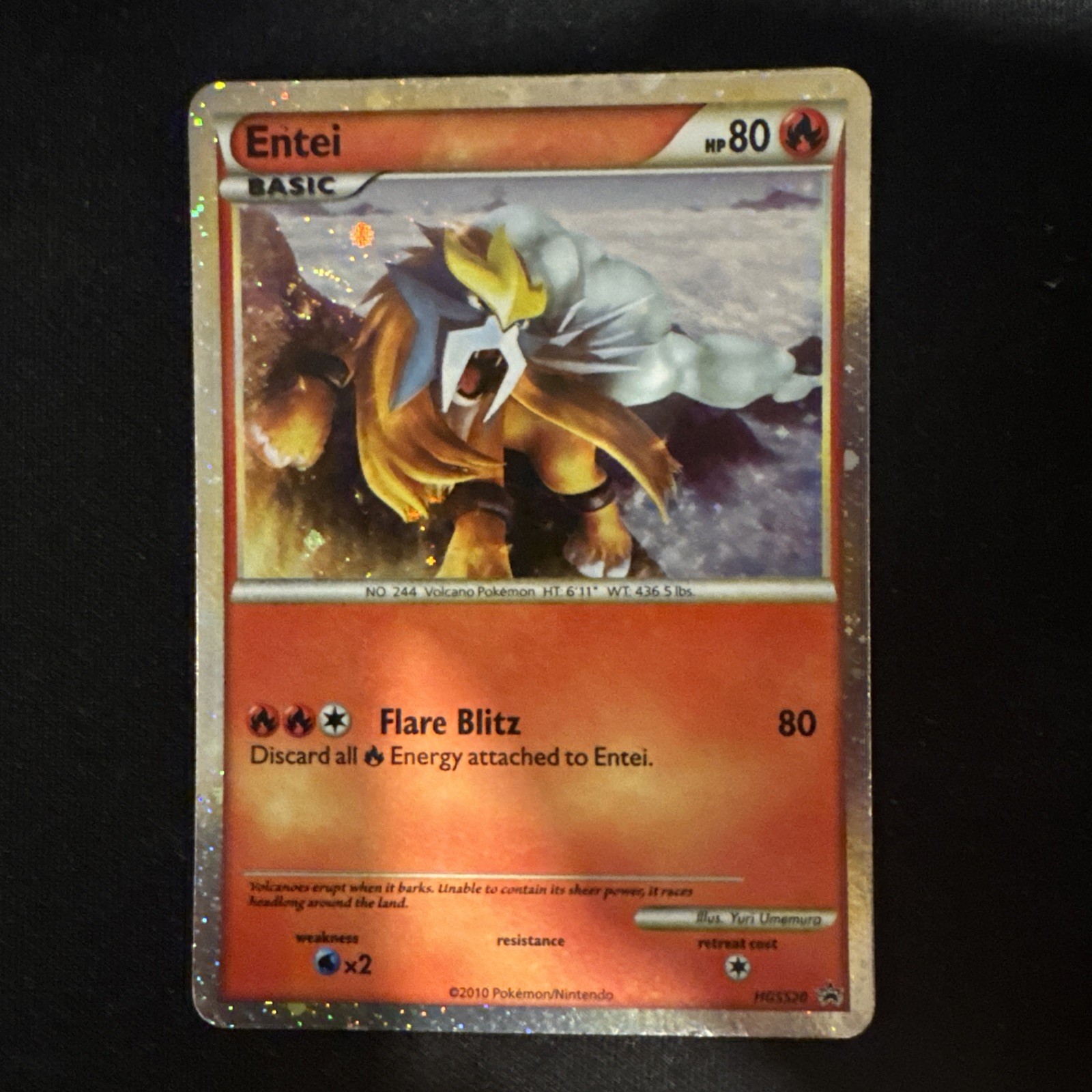 Pokemon Entei HGSS20 HeartGold SoulSilver Holo Black Star Promo LP