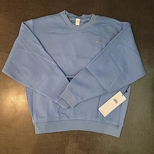 Alo Yoga Accolade Crew Neck Pullover Sweatshirt Crystal Clear Blue Size Medium