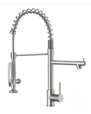 Fapully 100550N Commercial Pull Down Kitchen Faucet Sprayer Brushed Nickel