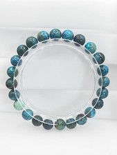 Chrysokoll NATUR Armband 23 cm Stretch Powerarmband 8 mm Sternzeichen Krebs