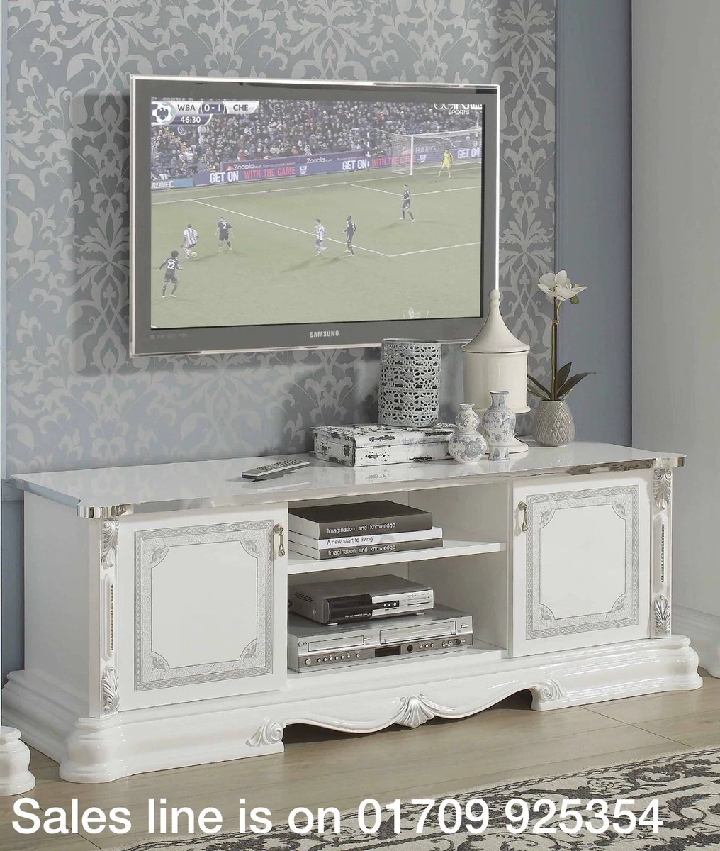 White lacquer media cabinet deals