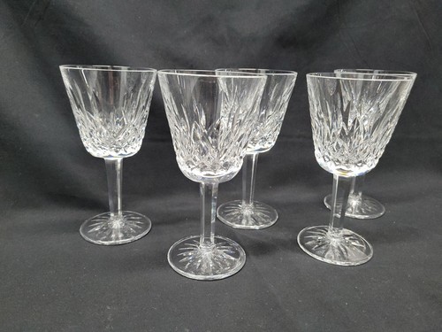 Set of 5 Waterford Cut Crystal Lismore 5 7/8 Inch Claret Wine Glasses # 5174 - Picture 17 of 22