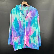 Vintage 90s Catalina 100% Nylon Full Zip Windbreaker Jacket Lightweight Pastel L