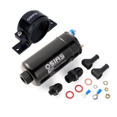 EFI 380LH 1000HP Kraftstoffpumpe + schwarzer Halter E85 konform Bosch 044 style