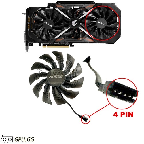 Gigabyte Aorus GTX 1070 1080 1080 Ti Fans Set Replacement Fans T129215BU - 第 9/9 張圖片