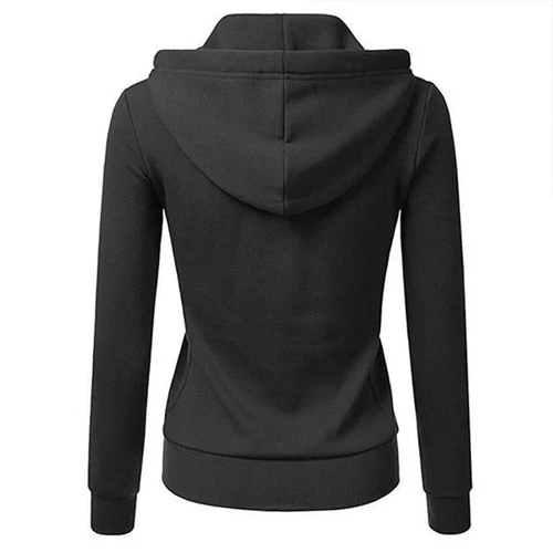 Felpa con cappuccio donna zip intera leggera tasche giacca full zip essenziali casual - Foto 9 di 22