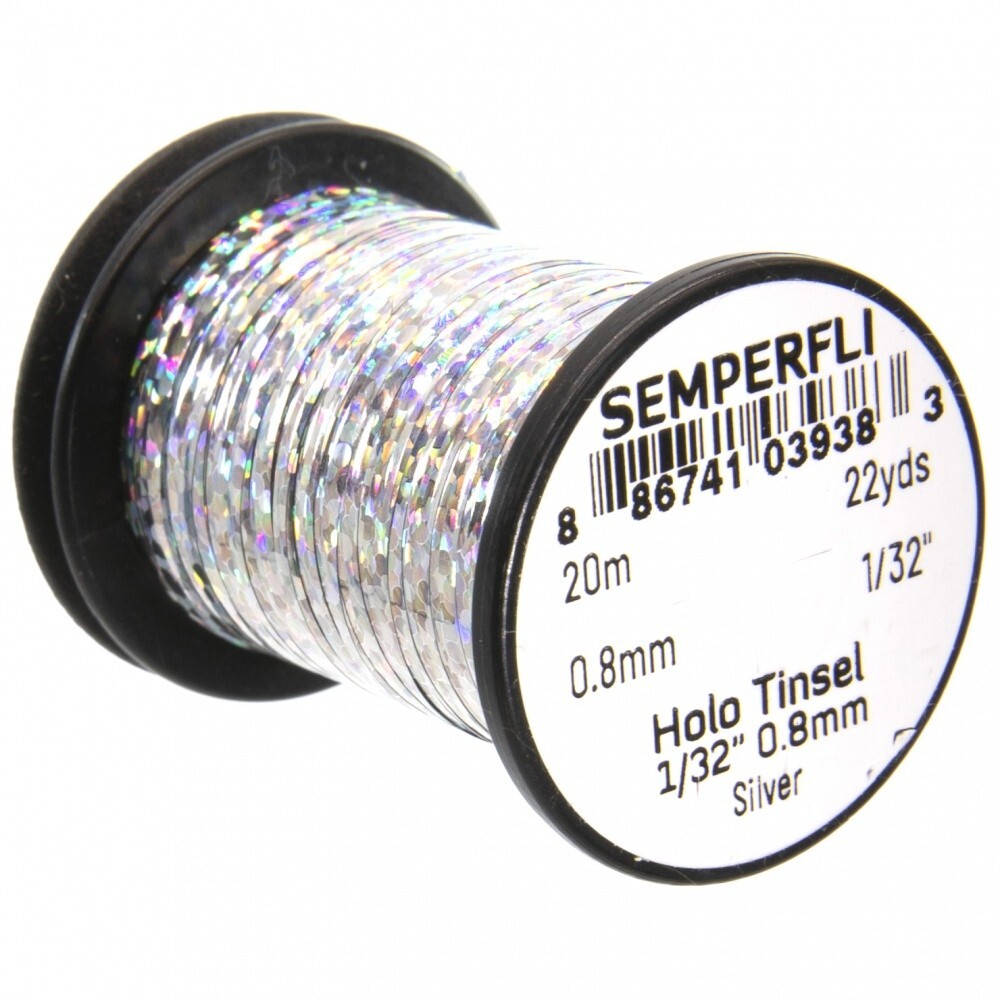 Semperfli 1/32"" Holographic Silver Tinsel - Fly Tying Materials