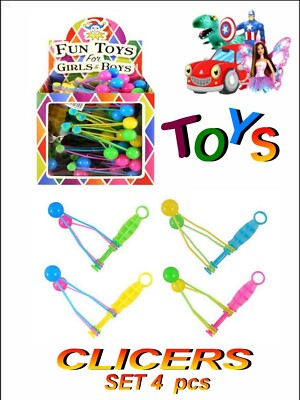 CLICKERS 4ER SET EIN TOLLES SPIELZEUG FÜR KINDER FÜR JUNGE UND MÄDCHEN NEU VIER FARBEN