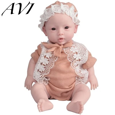 18.5in Silicone Reborn Doll Full Body Silicone Girl Real Newborn Baby Kid's Gift