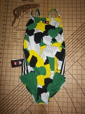 CHILDS ADIDAS 2XS GREEN/BLACK/WHITE/YELLOW LEGO SWIMSUIT - NWT